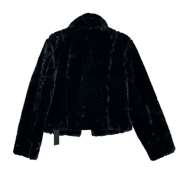 Blank NYC Uptown Girl Black Fake Fur Cropped Jacket | Size L - Picture 7 of 9